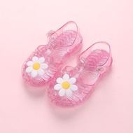 2021 New Girls Sandals Korean Style Small Flower Sandals Girls Crystal Sandals Little Girls Jelly Sandals