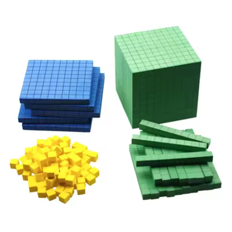 Ten Blocks Complete Set Kids Math Plaything Math Blocks Plastic Base Ten Set Cube Kids Math Playthin