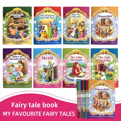 Set of 8 English Storybooks, Ages 3-6, Promote Parent-Child Bond, Boost Imagination, Early Learning,