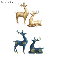 Dickly 2 Pieces Reindeer Figurines, Animal Figurine, Christmas Decoration, Creative Elk