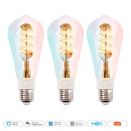 MOES Tuya WiFi Smart ST64 Edison LED Light Bulbs 16 Million RGB Color Changing 2700K-6500K Dimmable 