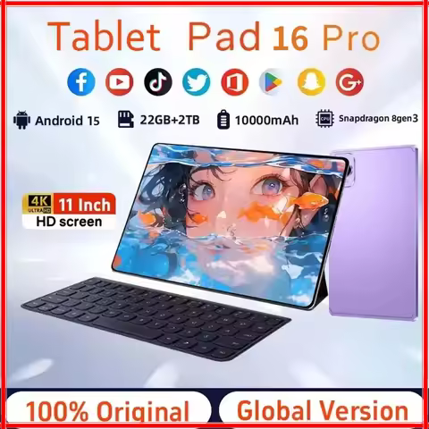 2025 Original Pad 16 Pro Tablet Android 15 10.1 Inch 22GB+2TB Children's Tab 5G Dual SIM Google Gami