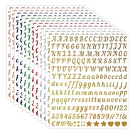 0.5Inch Letter and Number Stickers Gold Sand Silver Sand Glitter Spice Jar Festival Balloon Guka Dec