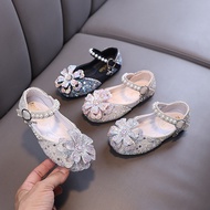 Rhinestone Bowtie Kids Leather Shoe Fashion Causal Sequins Children Causal Wedding Flat Shoes Spring