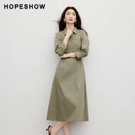 HOPESHOW | Spring New Leisure Dress Seven-Sleeve Collared