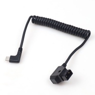 CGZ D-Tap to Angled Type C Coiled Cable Extendable 1M 14.8V D-Tap Power Output for Video Transmitter