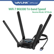 WAVLINK WiFi 7 BE6500 Tri-Band USB 3.0 Wireless Network 2.4G 5G 6G 6500Mbps Adapter with Built in Dr