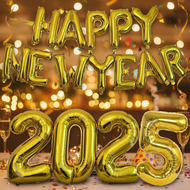 Festive Alphanumeric Foil Balloons for New Year, Christmas Eve Decorations, Home Party Supplies  Bel
