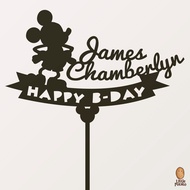 Custom Cake Topper: Happy Birthday Mickey Mouse Mouse Mouse Mouse/ (Disney)
