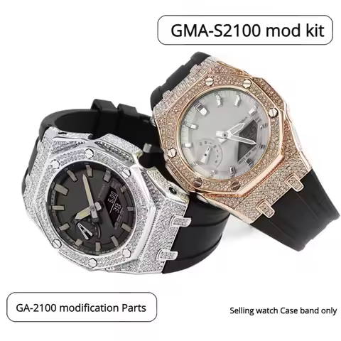 For Casio G-Shock GA-2100 GA-2110 GA-B2100 GMA-S2100 Farm Oak GA2100 Mod Kit Diamond Stainless Steel