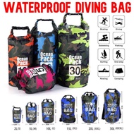 #Readystock Camo 2L / 5L / 10L /15L / 20L / 30L Dry Bag Waterproof Diving Bag Travel Waterproof Dry 