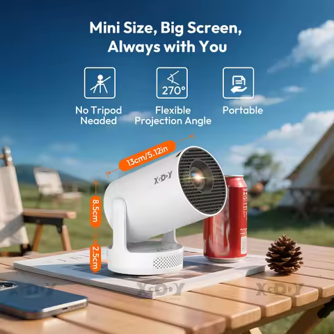XGODY 4K 1080p LED Projector with 12000 Lumen Brightness, WiFi 6 Bluetooth 5.0 Portable Home Theater