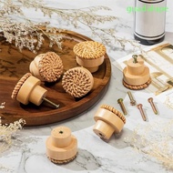 GUADALUPE 12pcs Handles for Bamboo Rattan, Rattan Weaving Round Rattan Drawer Knobs, Furniture Burlywood Handmade Natural Wooden Drawer Pulls for Kitchen Kitchen Cupboard