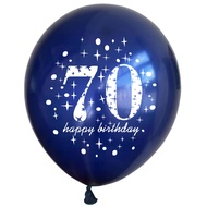 20 Pcs Night Blue 70th Birthday Balloon Set – Option for 16, 18, 21, 30, 40, 50, 60, 70, 80, 90, 100