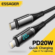 Essager Type C Lightning สำหรับ Iphone 11 12 13 Pro Max Mini Xs Xr X 8 iPad MacBook PD 20W Fast Charge Charger Lightning สายไฟ