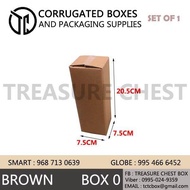 【packing shop] ON HAND Carton box BOX-0 7.5x7.5x20.5 CM corrugated cardboard box packaging Kraft Size