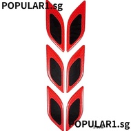 POPULAR 12pcs/2 sets Carbon Fiber Reflective Sticker, Drip Adhesive Resin, Reflective Materials White / Red  Reflective Stripe Sticker, 10*3cm Car Hood Epoxy Sticker