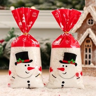 25/50pcs Christmas Transparent Loot Bags Plastic Gift Bag Xmas Party Baking Tools Snowman Loot Bag Filler Candy Chocolate Christmas Gift Idea For Kids Xmas Decor Happy New Year