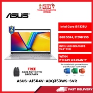 ASUS-A1504V-ABQ353WS-SVR-INTELCOREI5-1335U,8GBR4,512GBSSD,15.6"FHD,INTELUHD,W1164,2YRS,H&S