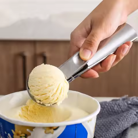 Ice Cream Spoon Stainless Steel Scoop Ice Cream Ball Scooper Fruit Spoon Frozen Yogurt Gelato Scoop 