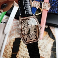 2026 Sports Influencer Same Style Female Barrel Fashion Watch Full Diamond Waterproof Quartz Strap f