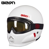 BEON B-703 Vintage Modular Motorcycle Helmet Men Women Retro 3/4 Open Face Helmets Moto Casque Casco