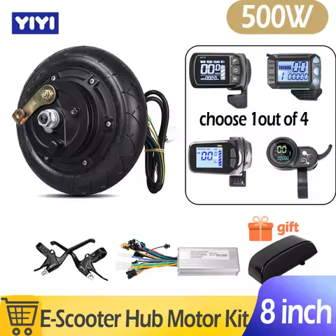 36V48V500W Brushless Hub Motor Scooter 8inch Electric Scooter Motor Wheel Conversion Kit with S886/G