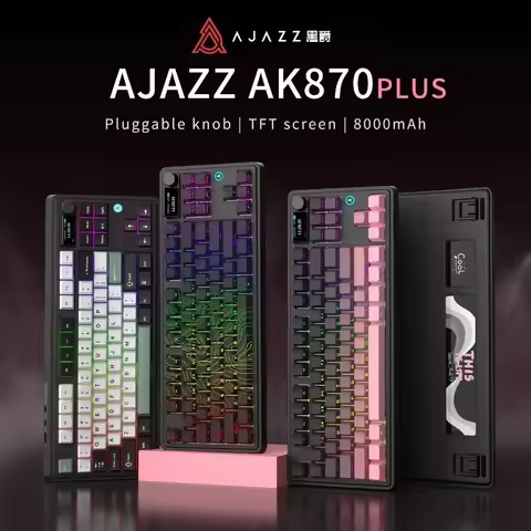 AJAZZ AK870 Plus Mechanical Keyboard Tri-mode Hot Swap Wireless Bluetooth 87 Key E-sports Gaming Off