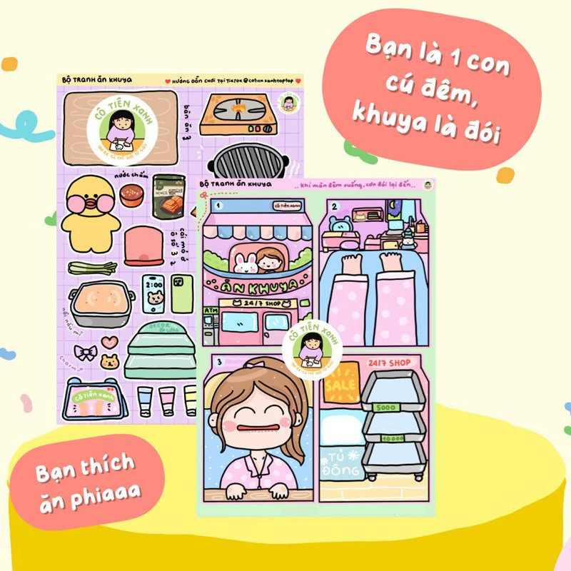 Bộ Tranh Tương Tác Cô Tiên Xanh - Ăn Khuya