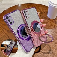 Casing For Motorola Moto E13 E20 E22 E32 E61 E6S E7 Plus G20 G30 G8 G9 G10 Power G8 G9 Play Edge 20 30 Mirror Luxury Plating Magnetic Stand Glitter Soft Case Cover