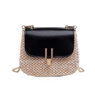 SLING BAG BOSNIA CREAM RATTAN WOVENWanita TA115C3 PARTY SLING BAG CHAIN KOREAN FASHION FOR TEENS, CU