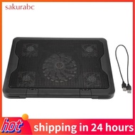 Sakurabc Laptop Cooling Pad  Practical Portable Ultra-Slim Silent Non-Slip USB Powered With 5 LED Fans for Notebook Stand