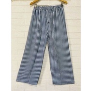 Celana Kulot motif Garis bahan rayon print