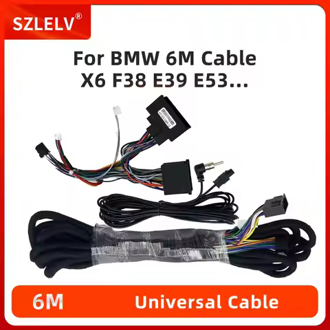 For BMW 3 5 Series E39 E46 E53 Car Radio Stereo Player 12V 6M Power Extension Cable Harness with Int