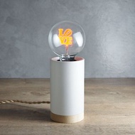 圓柱形木制小夜燈 - 含 1 個 Love (愛) 燈泡 Edison-Style 愛迪生燈泡