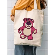 Tote bag Lotso Pattern Canvas Zipper/ Multipurpose/ Launch bag/ Lunch box Souvenir/ Wedding/