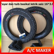 TIRE & TIUB 16 IN X2.125 2.50 3.0 Tyre Tires Tube E-BIKE ELECTRIC BIKE scooter elektrik Basikal