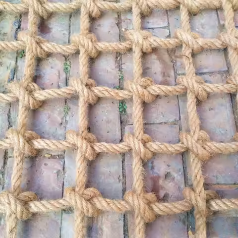 Nature Jute Rope Decorative Net,Child Safety Net Climbing Netting Garden Balcony Stair Protection Fe