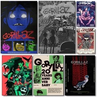 Nordic Pop Gorillaz Poster Selfadhesive Art Waterproof Paper Sticker for Coffee House Bar Room Wall 