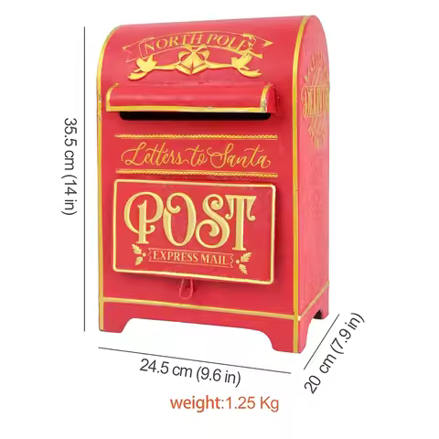 Metal Farmhouse Design Mailbox Christmas Outdoor Garden Wishing Mailbox Leaving Message Post Box Sta