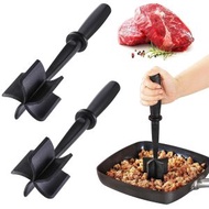 2件攪肉器 - 手動絞肉機 ，專業耐熱尼龍肉類和馬鈴薯搗碎機 ，安全用於不沾鍋具廚房用具