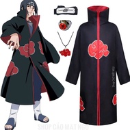 Áo Choàng Akatsuki Naruto kèm Nhẫn + Băng Trán Đồ Cosplay Anime Naruto Itachi Pain Obito Halloween