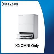 [NEW LAUNCH] ECOVACS DEEBOT X2 OMNI | Square Shape Design 8000Pa Auto Mop Lifting Auto Empty 55°C Hot Water Washing OZMO Turbo 2.0 Hot Air Drying Highest Corner Coverage Rate | 2 Years Warranty