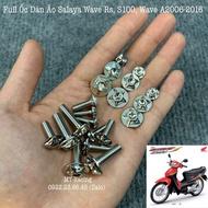 Bộ Ốc Dàn Áo Salaya Inox304 Cho Wave A 2004-2016 Wave S100 Wave Rs Siêu Sáng Không Gỉ