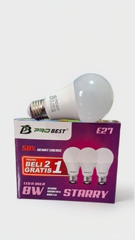 Bohlam PRO BEST Hemat Energi Buy 2 Get 1 Premium LED 6W 8W 11W 14W 26W STARRY 6500K