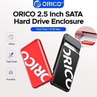 ORICO 2.5 Inch SATA Hard Drive Enclosure USB3.1 Type C 6Gbps Tool-Free HDD SSD Case Up to 8TB 7-9.5m