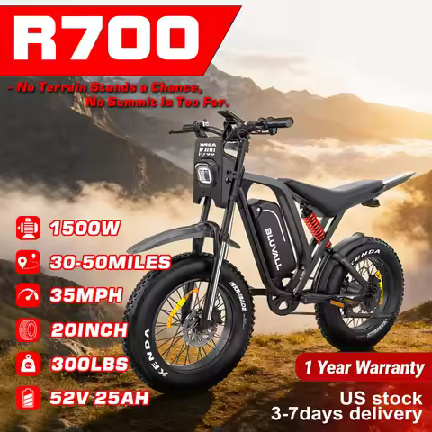 R700 1500W Electric Bike Adults 52V 22.4AH Battery 26" Fat Tire - Waterproof All-Terrain EBike for R