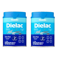 Bộ 2 Lon Sữa Bột Vinamilk Dielac Grow Plus 2+ - Đỏ Hộp Thiếc 900g