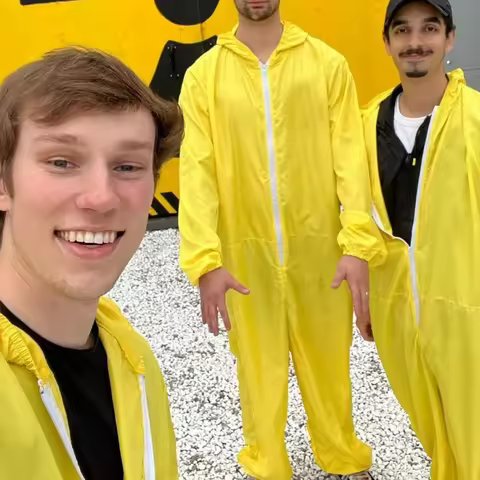 Halloween Breaking Bad Inspired Hazmat Suit Costume Full Zip Hooded Long Sleeve Jumpsuit Halloween C