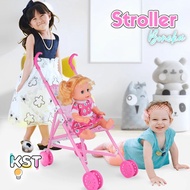 CHILDREN'S TOY STROLLER BONUS CRYING BABY DOLL MAMA PAPA Children's Stroller Baby Doll Stroller - Gi